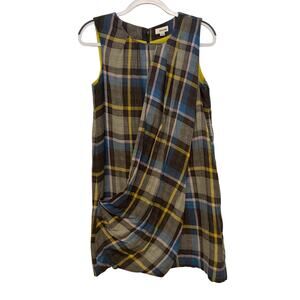Anthropologie Storee Plaid 100% Cotton Sleeveless Dress Scottish Kilt